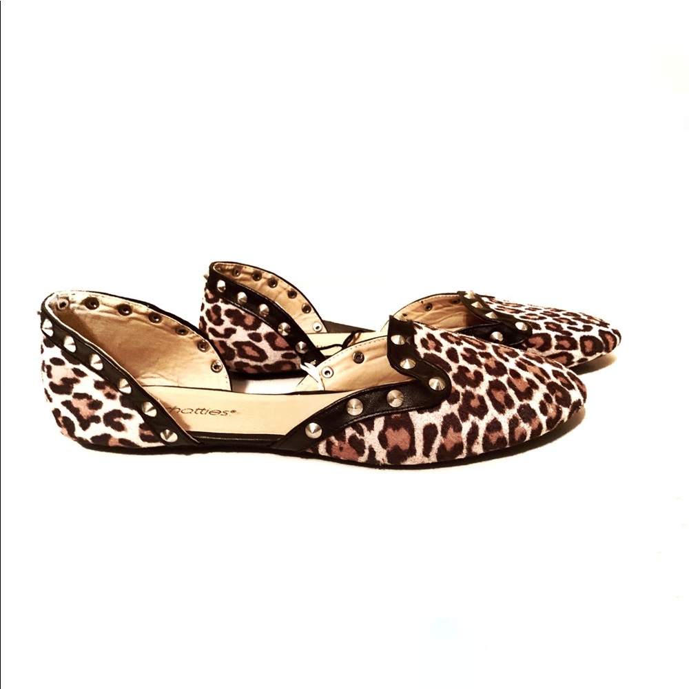 Leopard Print Studded Flats